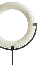 White Marble Sculpture on Metal Stand