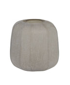 Smoked Vase with Faux Eucalyptus