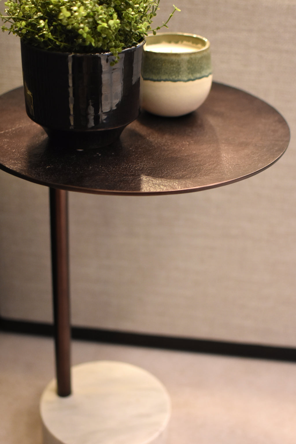 Bronze Marble Base Side Table