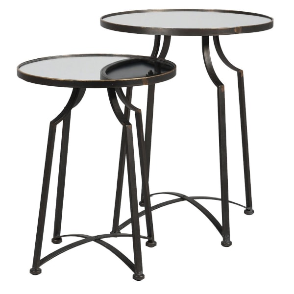Mirror Bronze Side Tables (Set of Two)