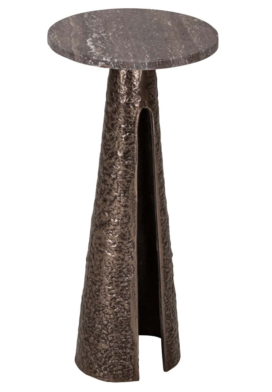 Bronze Marble Textured Side Table