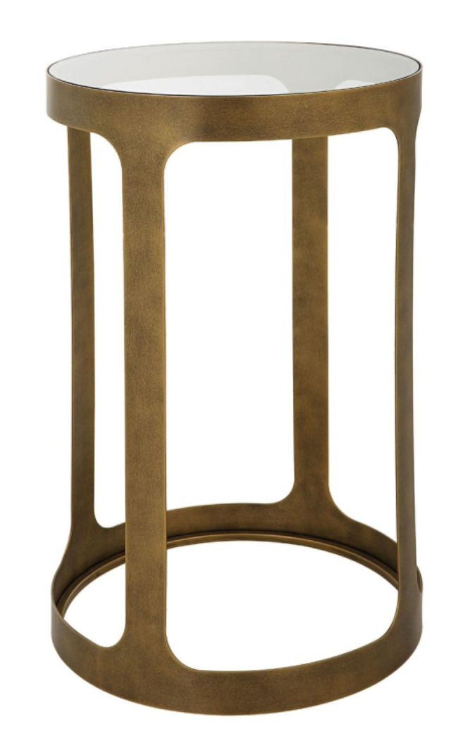 Cutout Brass & Glass Side Table