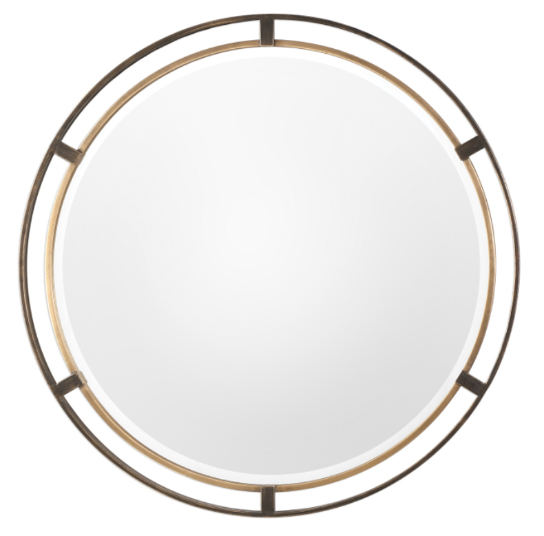 Gold & Bronze Round Mirror