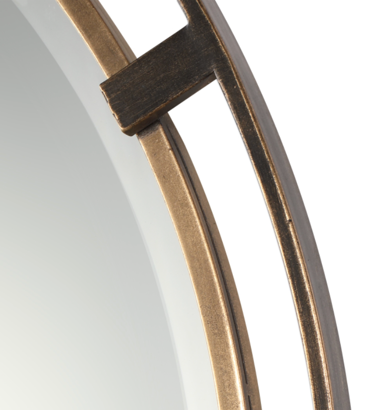 Gold & Bronze Round Mirror