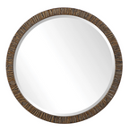 Antique Gold Bark Round Mirror