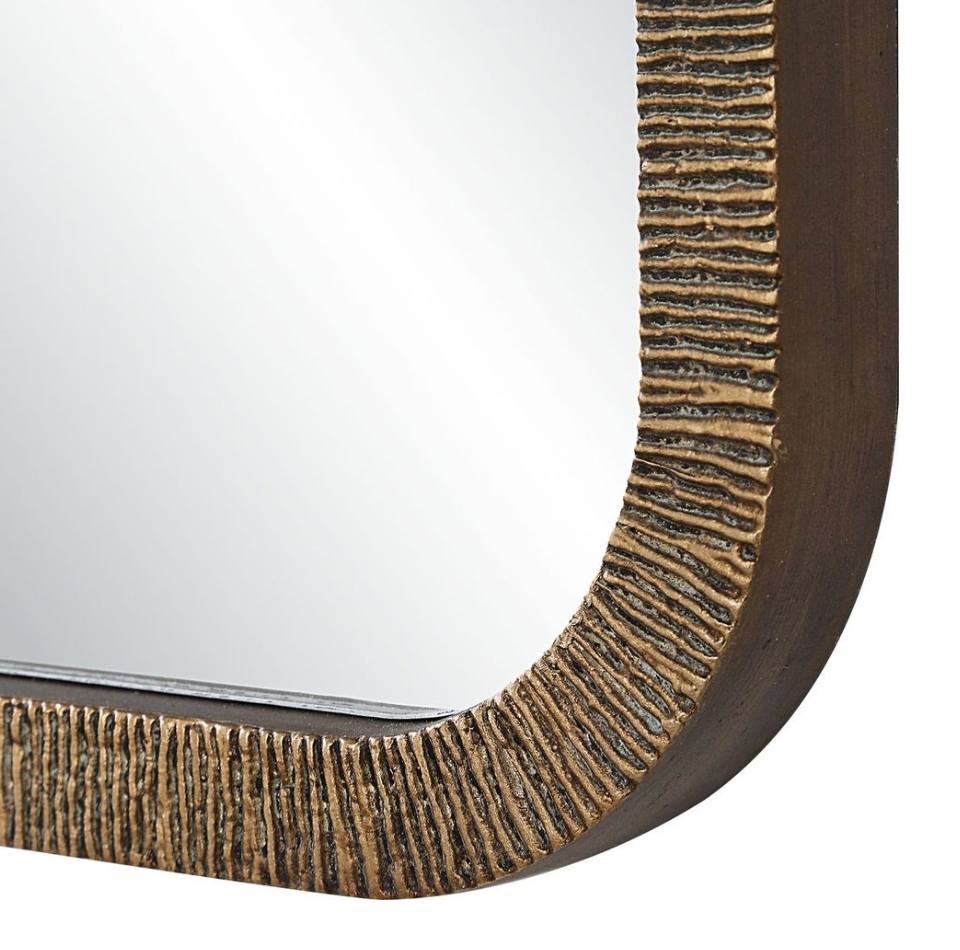 Antique Textured Curved Mirror