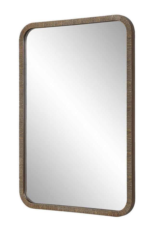 Antique Textured Curved Mirror