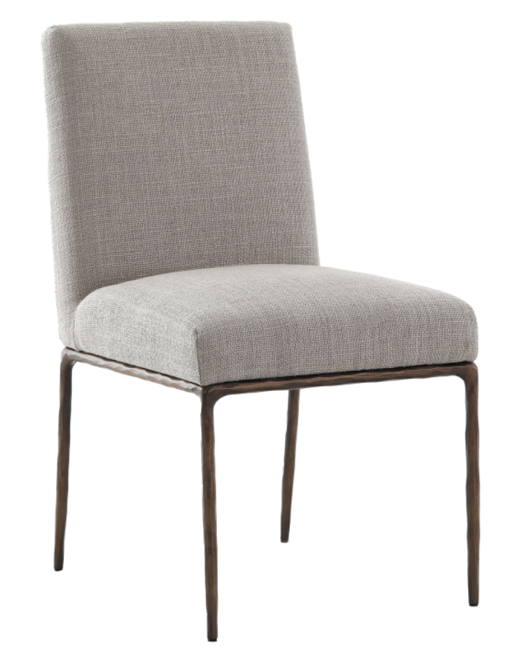 Bronze Metal Legs Dining Chair