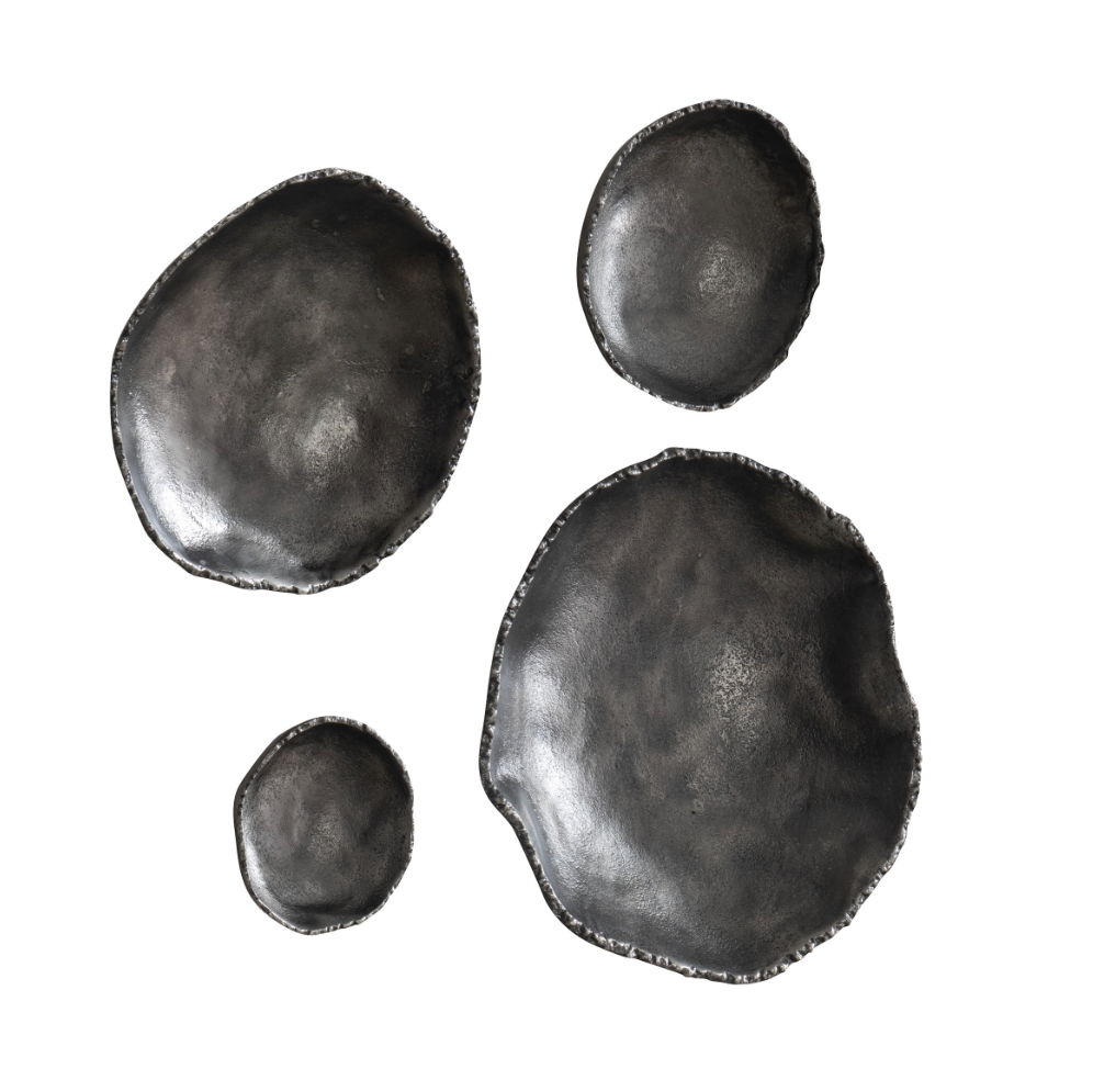 Wall Art Antiqued Nickel - Set of 4