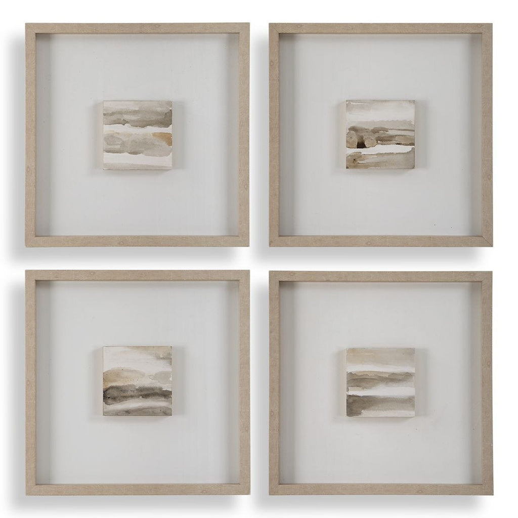 Sepia Hand Painted Canvases - Set of 4