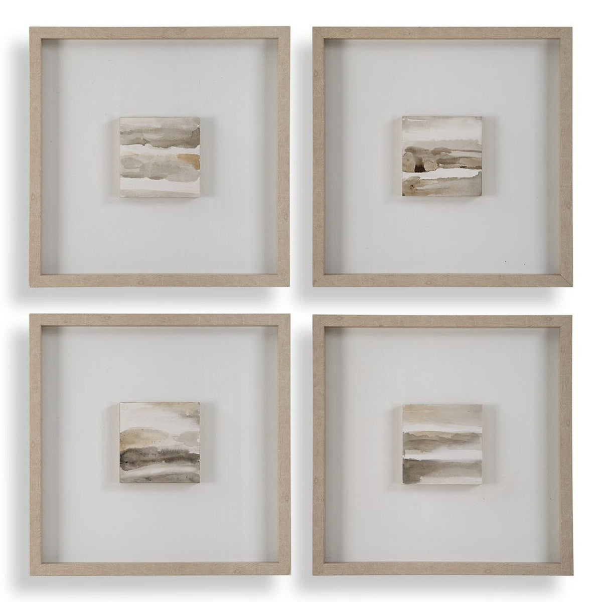 Sepia Hand Painted Canvases - Set of 4
