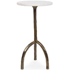 Hammered Marble Top Side Table