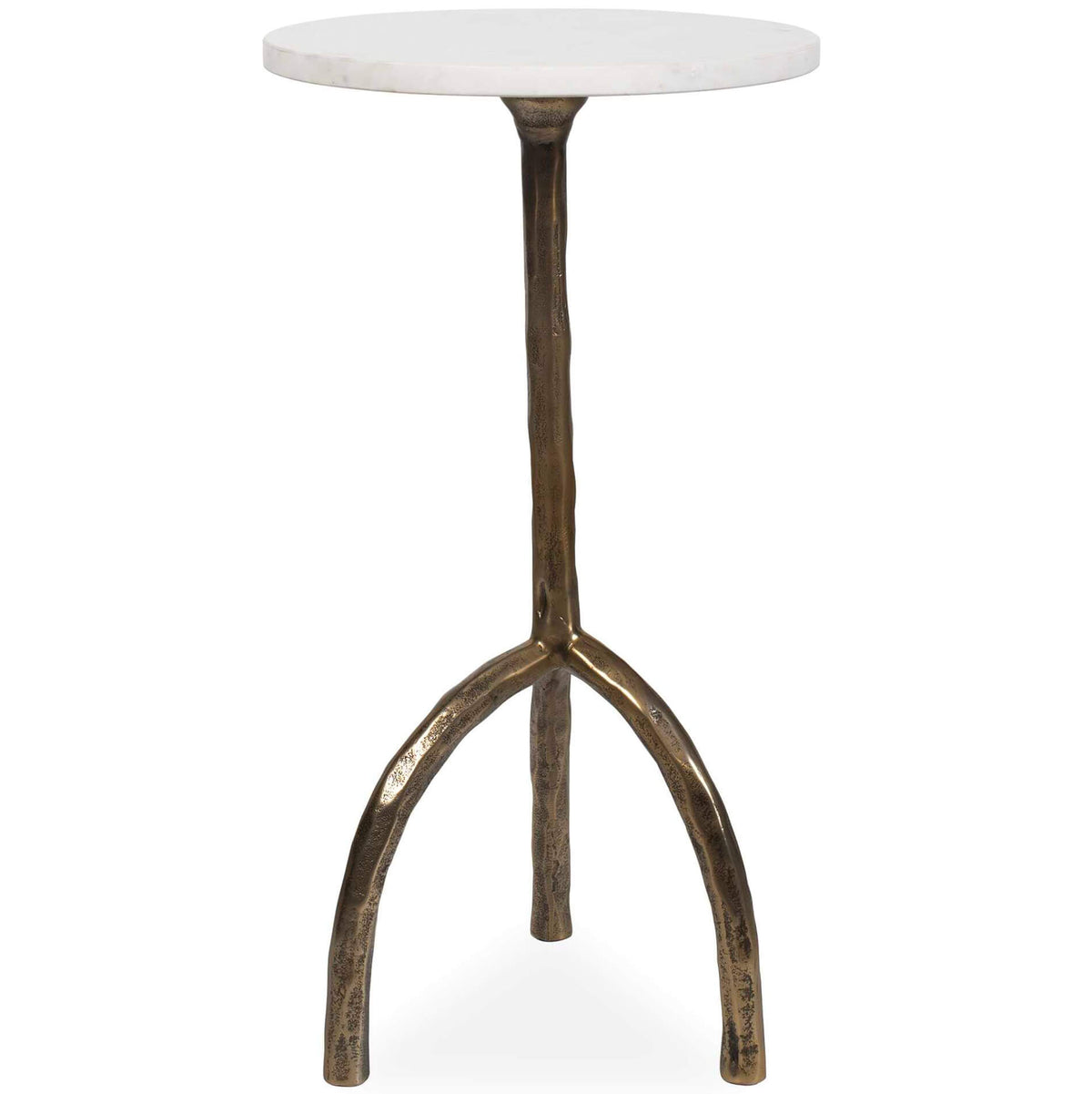 Hammered Marble Top Side Table