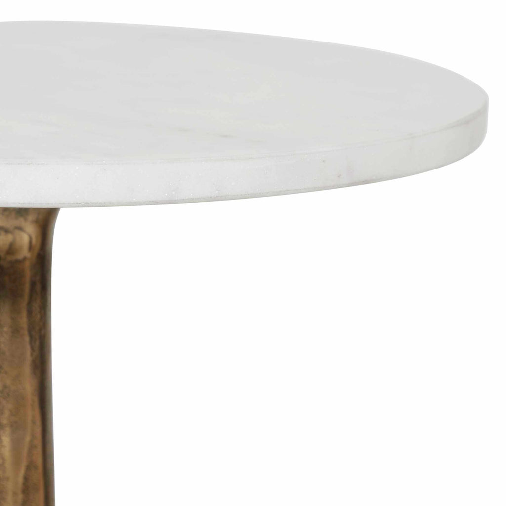 Hammered Marble Top Side Table