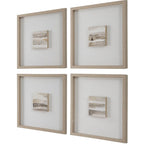 Sepia Hand Painted Canvases - Set of 4