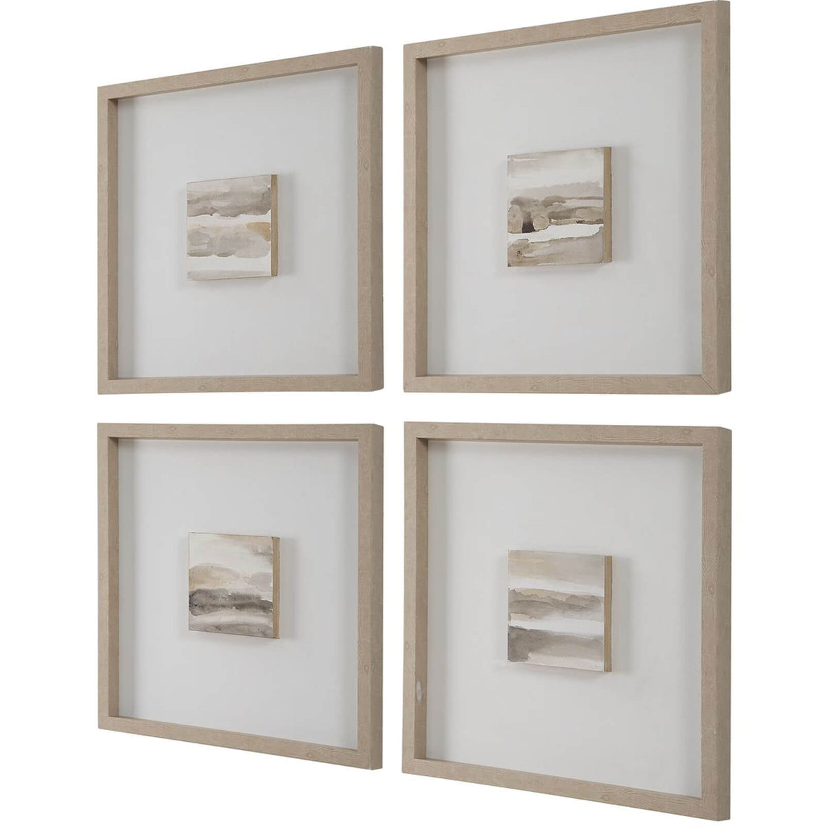 Sepia Hand Painted Canvases - Set of 4